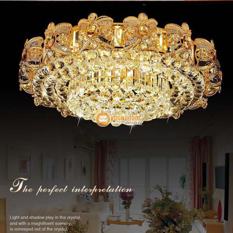 Đèn ốp trần pha lê thiết kế cầu kỳ trang trí phòng khách CM270-1